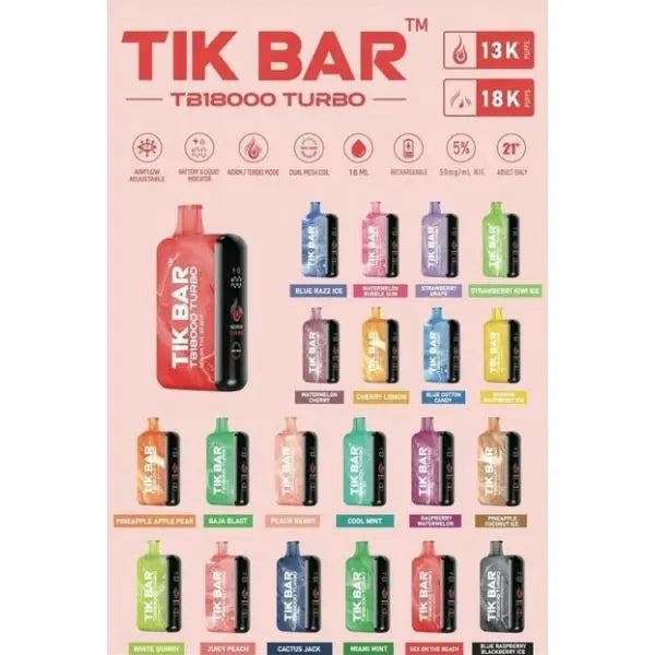 TikBar 18,000 Puffs